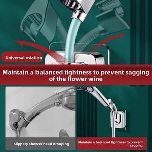 Support mural adhésif moderne pour pommeau <span class=keywords><strong>de</strong></span> <span class=keywords><strong>douche</strong></span> d'<span class=keywords><strong>angle</strong></span> argenté réglable à 360°, sans perçage, accessoires <span class=keywords><strong>de</strong></span> robinetterie <span class=keywords><strong>de</strong></span> <span class=keywords><strong>salle</strong></span> <span class=keywords><strong>de</strong></span> <span class=keywords><strong>bain</strong></span> - Product Image 4