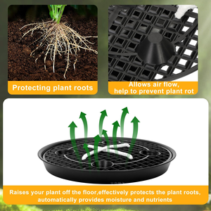 Ensemble de 4 bacs auto-arrosants pour sacs de culture <span class=keywords><strong>en</strong></span> tissu, support de réservoir de <span class=keywords><strong>pot</strong></span> de <span class=keywords><strong>plante</strong></span> <span class=keywords><strong>en</strong></span> <span class=keywords><strong>plastique</strong></span> robuste pour le jardinage - Product Image 4