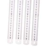 Règle en Acier Inoxydable 30 cm (300 mm) Métrique Impériale, Règle à Bois, Fourniture Directe du Fabricant, Matériau Bois et Métal