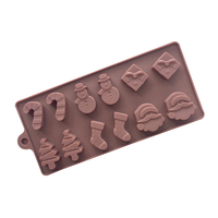Moule en silicone à 12 cavités pour la série de Noël (arbre et tête d'homme), échantillon gratuit d'usine 076, moules en silicone pour chocolat