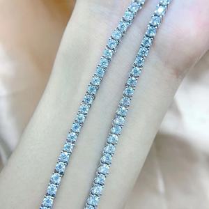 Collar <span class=keywords><strong>de</strong></span> tenis con <span class=keywords><strong>diamantes</strong></span> cultivados en laboratorio certificados por IGI, tamaño 2mm 3mm 4mm, <span class=keywords><strong>diamantes</strong></span> sintéticos resistentes y estables, cadena <span class=keywords><strong>de</strong></span> plata S925 <span class=keywords><strong>para</strong></span> Hiphop - Product Image 4