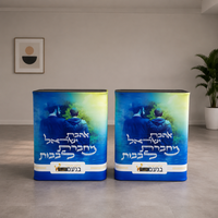 Tables promotionnelles portables personnalisées, comptoirs de réception pliables, éclairage LED pour événements publicitaires, salons professionnels