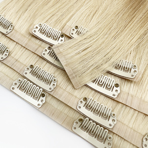 Extensions de <span class=keywords><strong>cheveux</strong></span> à clips sans couture, 7 pièces/ensemble, <span class=keywords><strong>cheveux</strong></span> humains de haute qualité, 100% <span class=keywords><strong>cheveux</strong></span> humains Remy, 120g~220g/ensemble, clips sans couture - Product Image 1