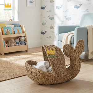 Cesta de Almacenamiento Tejida de Pasto Marino con Forma de Ballena, Estilo Bohemio, para Organizar Juguetes, para Cuarto de Niños, Sala de Juegos, Decoración del Hogar - Product Image 2