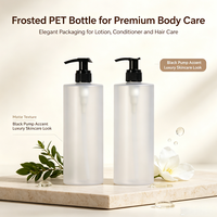 Flacon pompe cosmétique en PET épaissi 300ml 500ml, option transparente ou givrée, flacon vide avec pompe PP pour emballage de shampoing