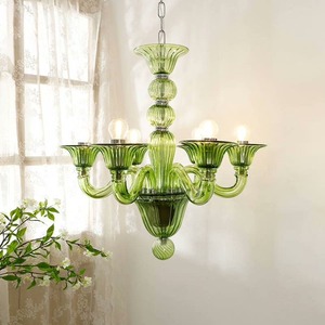 Lampada a Sospensione Vintage Francese Verde Elegante <span class=keywords><strong>Candelabro</strong></span> di Design per Soggiorno Camera da Letto Ristorante Fornitura ODM Misure Media Grande - Product Image 1