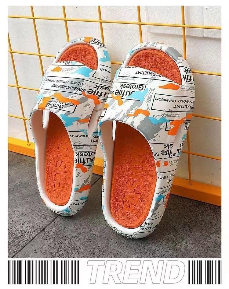 Custom Printed Outdoor Slides Women Men Thick Bottom Slippers Platform Non Slip Shoes