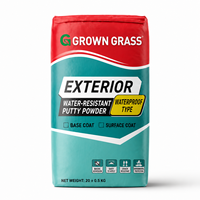 Enduit Flexible GROWN GRASS pour Murs Extérieurs, Résistant à l'Eau et aux Intempéries, Anti-Fissures, Application au Pinceau, Lisse pour Enduit de Finition pour Bâtiment