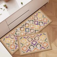 Tapis de sol de cuisine, tapis de décoration intérieure, tapis antidérapant, tapis de zone antidérapant, tapis de cuisine, ensemble de tapis en forme de L, ensemble de napperons de table