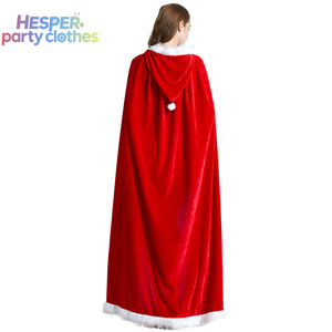 เสื้อคลุมฮู้ดกำมะหยี่สีแดงสำหรับผู้หญิง HESPER แต่งขอบขนเฟอร์ สำหรับคริสต์มาส ชุดคอสเพลย์ซานตาคลอสแบบใหม่ - Product Image 3