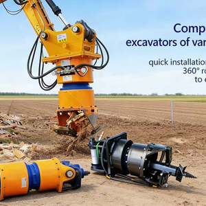 Broyeur de souches pour excavatrice, machine hydraulique de fraisage de racines d'arbres, machine de défrichage forestier après exploitation forestière - Product Image 1