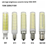 Lampe de maïs en céramique haute luminosité Lumière 15W 136D perles G9 E11 E12 E14 BA15D Ampoule Led luminosité réglable Dimmable blanc