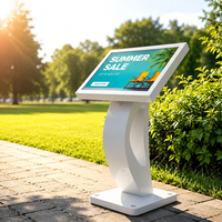 Kios Layar Sentuh Digital Signage Luar Ruangan 55 Inci Khusus Dengan Layar Tahan Sinar Matahari, Sentuh Kapasitif, Manajemen Jarak Jauh