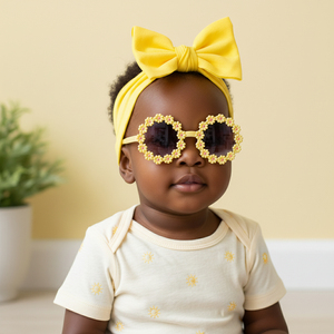 Conjunto de Dos Piezas de Diadema y <span class=keywords><strong>Gafas</strong></span> de Algodón y Nailon con Estampado Sólido para Bebés Niñas de 0 a 24 <span class=keywords><strong>Meses</strong></span> - Product Image 3