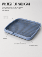 Bac d'entraînement pour animaux de compagnie 65 x 50 x 6,5 cm, grille en fil métallique, bac à litière pour chien, grille de toilette en PP pour l'entraînement des chiots en intérieur
