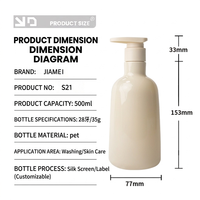 Bouteille pompe PET 500 ml pour shampoing, gel douche, sérum de soin, crème visage – Personnalisable, rechargeable, écologique, anti-fuite, incassable, pour lotion