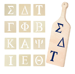 24 Pcs Pochoirs Alphabet Grec Lettres Grecques en <span class=keywords><strong>Bois</strong></span> Peinture Lettres Grecques <span class=keywords><strong>pour</strong></span> Palettes de Graduation - Product Image 6