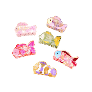 Pinza para el pelo con forma de garra de pez de 8 cm, colorida, para mujeres y niñas - Product Image 1