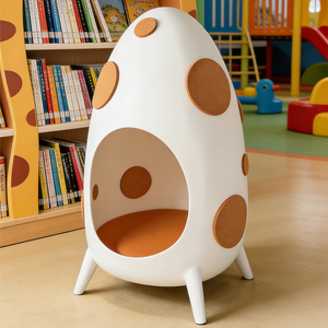 Fauteuil coquille d'œuf moderne pour coin lecture enfant, pod sensoriel intérieur pour enfants, mobilier de bibliothèque pour maternelle et école maternelle - Product Image 3