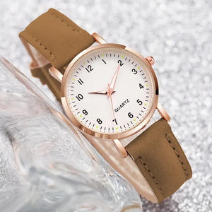 Montre à pointeur lumineux chronographe à Quartz pour femmes 35mm bracelet en cuir polyvalent nouveau boîtier en alliage cadran en verre fenêtre <span class=keywords><strong>24</strong></span> heures mode - Product Image 1
