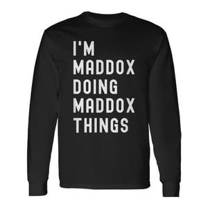 เสื้อยืดแขนยาว Maddox สีดำ แบบยูนิเซ็กส์ สำหรับผู้ใหญ่ คอกลม สำหรับกิจกรรมส่งเสริมการขาย พิมพ์ลายด้วยเทคนิคซิลค์สกรีน - Product Image 1