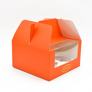 Ventana transparente personalizada para comida, embalaje para llevar comida de diferente tamaño para pastel, caja pequeña para cupcakes con inserto de papel - Product Image 4