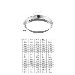 Platos de Servir de Diferentes Tamaños Personalizados, Platos para Ensalada de Cocina, Plato de Acero Inoxidable para Comida, Bandeja Redonda para Frutas - Product Image 6