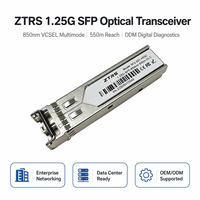 ZTRS Nueva Unidad de Fibra Óptica SFP Gigabit Simplex SC DDM de 850nm MMF 550m para Conmutador de Red de Distribución de Campus