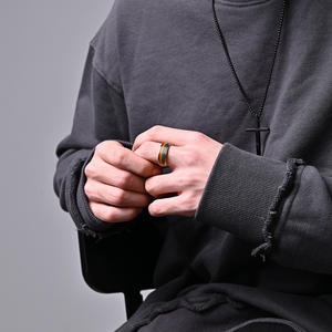 Unisex Rainbow <b>Ring</b> Steel Gold Black Rotating Geometric Design Index Finger Jewelry Gift For Couple - Product Image 2