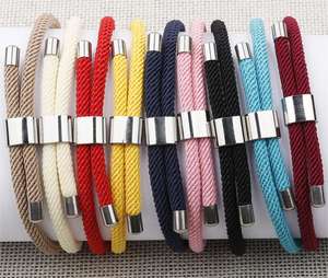 <strong>Bracelet</strong> Custom Logo Love Gift Couple Engraved Stainless Steel Friendship Chain Braided Rope Adjustable Fashion Jewelry <strong>Bracelet</strong> - Product Image 4