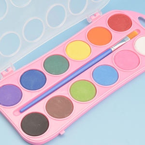 12 couleurs solide aquarelle peinture <span class=keywords><strong>gouache</strong></span> peinture avec pinceau pour enfants - Product Image 2