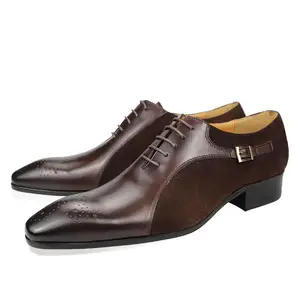 High End Black And Coffee Fashion Dress Shoes Men Casual for Elegant Occasions Leather Custom Mens