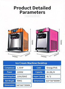 Ice <b>Maker</b> 28L/H Automated 3 Flavors <b>Yogurt</b> Making Commercial Soft Serve Machine for Business 28L/H Anassonic Compressor Ice - Product Image 5