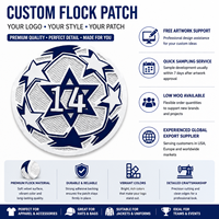 Écusson brodé personnalisé et durable pour équipe de football, thermocollant ou à coudre, en tissu Tatami floqué 3D pour vêtements