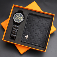Set Jam Tangan Mewah + Dompet + Kotak, Merek Ternama, Set Jam Tangan & Dompet Pria dengan Kotak, Jam Tangan Murah Modis, Set Jam Tangan & Dompet dengan Kotak, Hadiah Jam Tangan