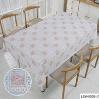 Nappe Imprimée PVC 54'' Motif Floral Moderne Imperméable Réutilisable pour Fêtes à Domicile, Mariages, Banquets et Utilisation Extérieure