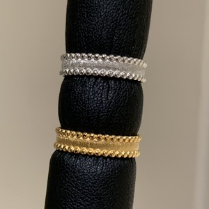 Bague en argent pur S925, processus de brossage italien, bague à perles superposées rétro exquise pour femmes, luxe léger, niche - Product Image 3