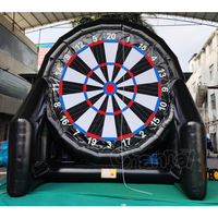 Cible de fléchettes de football gonflable double face 2-en-1, jeu de lancer de ballon gonflable pour la location événementielle et les activités d'entreprise