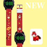 Montre numérique LED à écran tactile, motif chat mignon, pour homme, femme et étudiant, style simple, décontracté et sportif, vente en gros