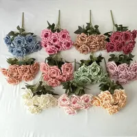 Kunstbloemen Moderne Zijden Diamanten Rozenboeket Bruidsboeket Feestdecoratie Buiten/Binnen Decoratie Simulatie Pollen