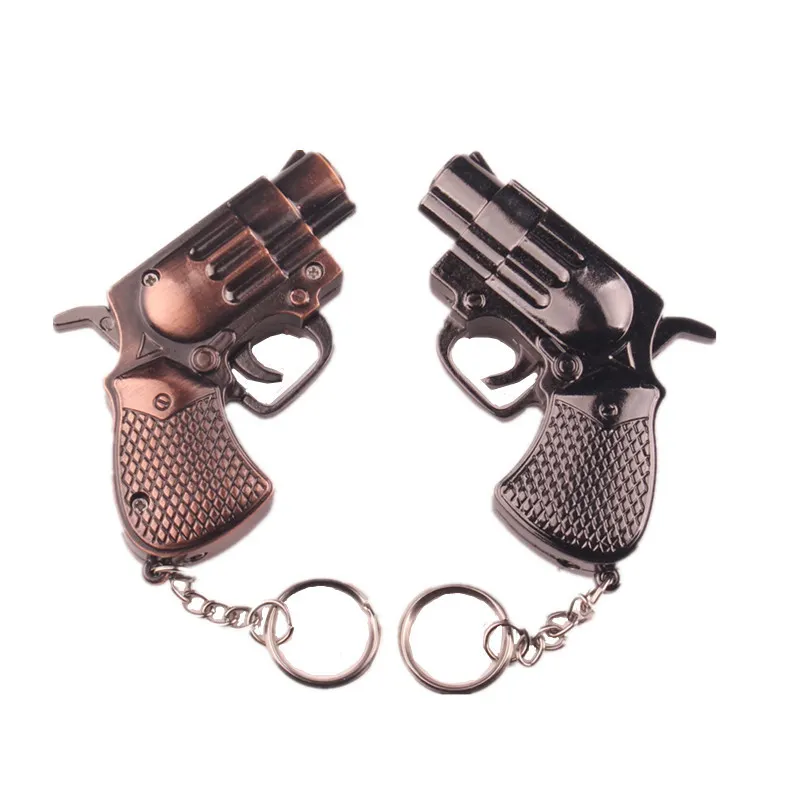 Revolver Small Pistol Creative Lighter Hanging Cigarette Gun Lighter Keychain Refillable Gas Lighter