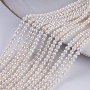 Perlas de Agua Dulce Blancas Naturales de 3-3.5mm para Joyería Hecha a Mano, Perlas de Forma Irregular, Materiales Elegantes para Usar con Perlas - Product Image 2