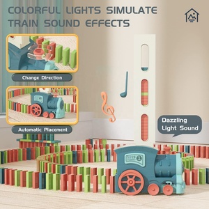 Trò chơi trẻ em Đồ chơi xe lửa Domino: Domino tự động xếp chồng trò chơi sáng tạo 3 tuổi-Đồ chơi Montessori gốc - Product Image 4