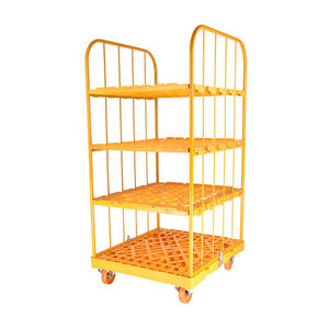 Logistieke Beveiliging Wire Mesh Roll Winkelwagen Opslag Metalen <span class=keywords><strong>Trolley</strong></span> Met Wielen - Product Image 5