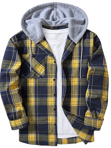 Nouvelle Arrivée : Chemise à Carreaux en Coton à Manches Longues pour Homme, Veste à Capuche Personnalisée Grande Taille, Respirante et Infroissable pour le Printemps - Product Image 5