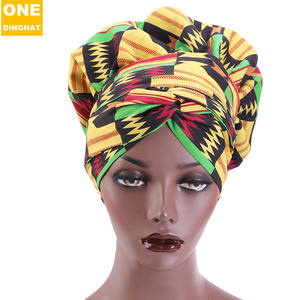 <span class=keywords><strong>Bonnet</strong></span> <span class=keywords><strong>de</strong></span> <span class=keywords><strong>nuit</strong></span> surdimensionné imprimé africain Double couche avec doublure noire bandeau à larges bords extensible - Product Image 3