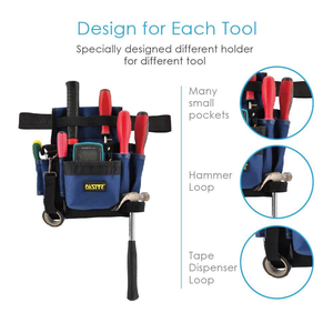 Sac à outils de ceinture pour électricien, tissu Oxford durable avec fermeture éclair, sac à outils de réparation multifonctionnel rapide - Product Image 5