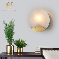 Applique murale LED en cuivre et marbre, style antique, pour couloir intérieur, escalier, chambre, hôtel, décoration de chevet