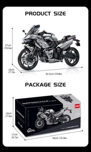 MOC 1:5 2156 piezas motocicleta técnica DIY bloques de construcción montaje carreras deportes coche ladrillos juguetes conjunto Navidad niños regalos - Product Image 5