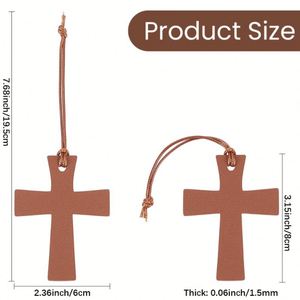 Wholesale PU Leather Bible Cross <b>Bookmarks</b> Soft Blank Book Marks Decorative Page Marker for Bibles Prayer Books Church <b>Gifts</b> - Product Image 4